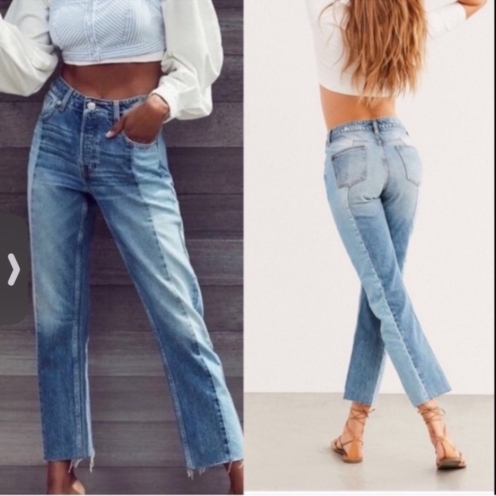BDG Two tone Jessye High Rise  Straight + Narrow Jeans